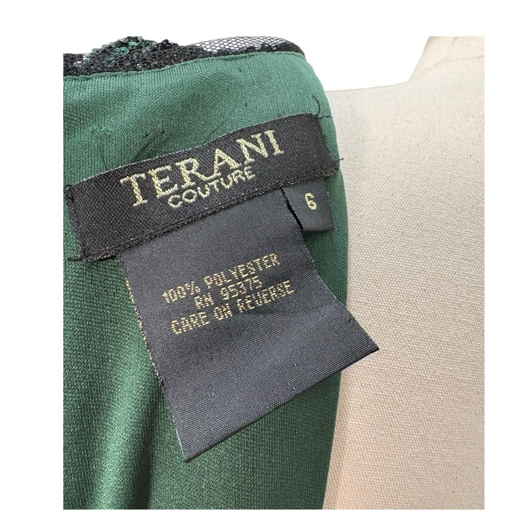 NEW Terani Couture Sequin V neck  Cape Sleeve Long Formal Maxi Gown Size 6 - Picture 11 of 12